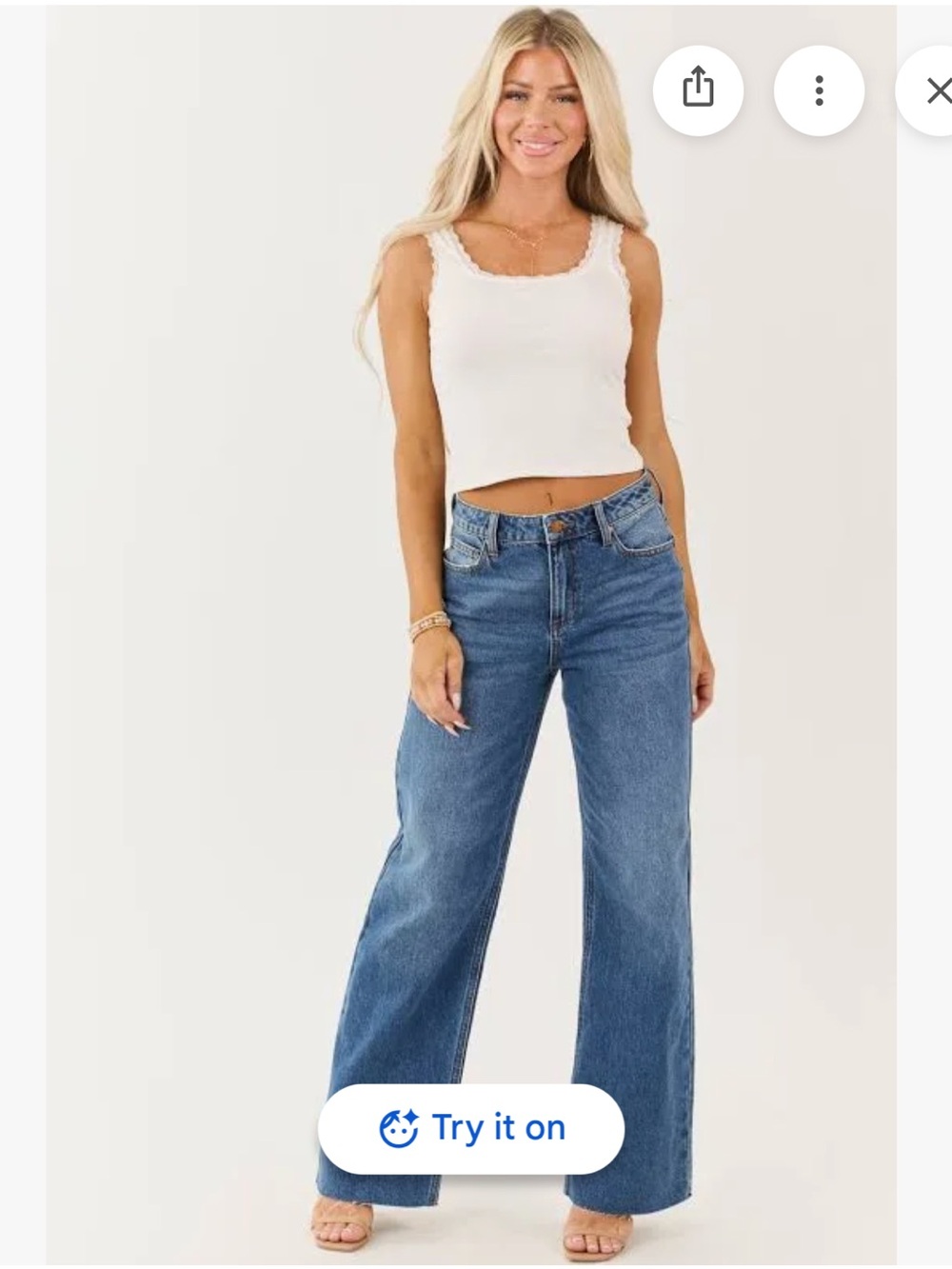 NWT Sneak Peek Dark Blue High rise Wide Leg Jeans Sizes 25